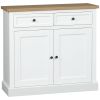White Sideboard Buffet Cabinet with 2 Storage Drawers 2 Door Kitchen Cabinet for Living Room Entryway