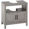 Under Sink Storage Cabinet Pedestal Bathroom Vanity 2 Doors Shelf Organizer Gray