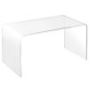 32" Clear Acrylic Coffee Table, 0.5In Thick C-Shape Waterfall End Coffee Table, Multipurpose Lucite Tea Table for Living Room