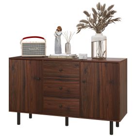 Retro Sideboard Kitchen Buffet Cabinet with Cabinets Drawers Coffee Bar Table Rustic Brown