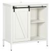White Buffet Cabinet Farmhouse Sideboard Bar Kitchen Storage Adjustable Shelf Sliding Barn Door