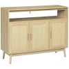 Boho Rattan Sideboard Buffet Cabinet Natural Finish for Dining Living Room Kitchen Storage