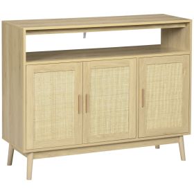 Boho Rattan Sideboard Buffet Cabinet Natural Finish for Dining Living Room Kitchen Storage