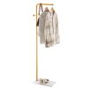 VEVOR Coat Rack, Freestanding Coats Rack Stand with Quartz Stone Base & 3 Round Hooks, Free Standing Hall Coat Tree for Entryway, Bedroom, Living Room