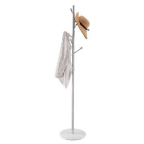 VEVOR Coat Rack, Freestanding Coats Rack Stand with Stable Marble Base & 8 Hooks, Free Standing Hall Coat Tree for Entryway, Bedroom, Office