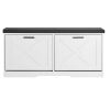VEVOR Entryway Shoe Storage Bench, 39.4 x 12.0 x 18.7 Inch Shoe Organizer with Flip Drawers, 440lbs Narrow Shoes Rack Bench with Cushion & Flip Doors