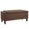 PU Storage Ottoman Bench Lift Top Tufted Rectangle Ottoman for Living Room, Entryway, or Bedroom, Brown