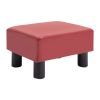 Ottoman Footrest Modern, Faux Leather, Rectangular with Foam Seat, Red - Ideal for Living Room