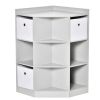 Children's Storage Organizer, Wooden Dresser Cabinet with Drawer and Bookshelf for Stylish Bedroom Decor,Gray