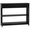 Console Table with Drawers and 2 Shelves Modern Sofa Table for Entryway Living Room Bedroom Black