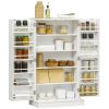 41" Kitchen Sideboard Cabinet with 5-Tier Shelving 12 Spice Racks Adjustable Shelves, White