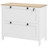 White Lateral File Cabinet 2 Drawer with Adjustable Hanging Bar for A4 Letter Legal Size