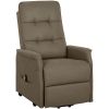 Power Lift Chair for Elderly, Fabric Recliner Sofa with Remote Control, Side Pockets, Quick Assembly, Brown