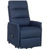 Power Lift Chair for Elderly, Fabric Recliner Sofa with Remote Control, Side Pockets, Quick Assembly, Deep Blue