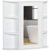 Bathroom Storage Cabinet Over-the-Sink Organizer with Mirrored Door White
