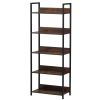 VEVOR Metal Bookshelf, 5-Tier Tall Industrial Bookshelf, Rustic Display Vintage Storage Bookcase with Open Shelves