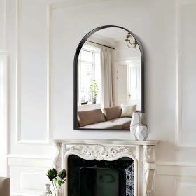 Arched Wall Mirror, 24"Ã—36" Bathroom Mirror Black Deep Frame