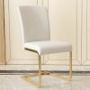 Set of 2 Modern Dining Chairs with PU Leather Upholstery White