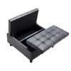 VEVOR 31 in Square Leather Ottoman with Storage, Upholstered Tufted Button Coffee Table Ottoman with Lift-Top & Flip Design