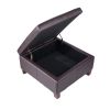 VEVOR 28 in Square Leather Ottoman with Storage, Upholstered Tufted Button Coffee Table Ottoman with Flip-Top Design