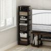 Compact 8-Tier Vertical Space Saving Free Standing Corner Shelf, Display Rack, Espresso