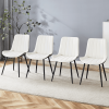 Extended Seat Cushion PU Dining Chair Set - Four Pieces.Smooth line design.Can integrate well into various modern home decoration styles.White and Dar