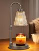 Gray Candle Warmer Lamp with Timer, Dimmable Candle Warmer for Jar Candles, Height Adjustable Wax Melts Warmer, Birthday Gifts for Women Mom