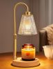 Wood Color& Clear Candle Warmer Lamp with Timer, Dimmable Candle Warmer for Jar Candles, Height Adjustable Wax Melts Warmer