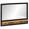 Bathroom Mirror Natural wood and glass Solid mango wood, glass, iron
