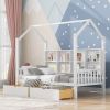 Wooden Twin Size House Bed with 2 Drawers,Kids Bed with Storage Shelf