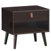 Mid-Century Style Nightstand with Drawer Storage Shelf