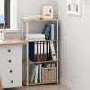 Turn-N-Tube Multipurpose 23.6 W x 11.6 D x 43.3 H 4-Shelf Freestanding Shelves, Blonde Maple and White