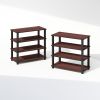 Turn-S-Tube 4-Tier Multipurpose Standing Shelves, Dark Cherry/Black, Set of 2