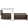 2-Tier Geometric Coffee Table with Storage Shelves for Living Room and Reception Room