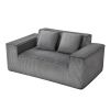 VEVOR Loveseat Sofa, 63-Inch 2-Seats Couch for Living Room, Modern Small Corduroy Couch with Pocket Springs, Soft Cushions, Comfy Loveseat for Bedroom