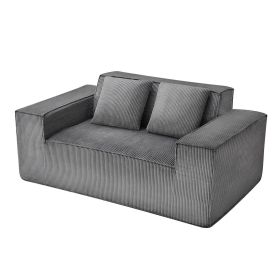 VEVOR Loveseat Sofa, 63-Inch 2-Seats Couch for Living Room, Modern Small Corduroy Couch with Pocket Springs, Soft Cushions, Comfy Loveseat for Bedroom