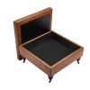 VEVOR 31 in Square Leather Ottoman with Storage, Upholstered Tufted Button Coffee Table Ottoman with Castered Rolling Wheels