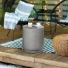 Lightweight Accent Table with Concrete Finish Round Side Table, Light Gray