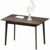 47.2" Rectangle Dining Table for 4, Mid-Century Modern Kitchen Table with Rubber Wood Frame for Dining Room, Mahogany
