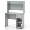 Home Office Desk with Raised Display Shelf and 2 Open Shelves