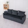 Velvet Modern 2-Seater Sofa, Black Two-Tone Sectional Couch with Contemporary Design, 82" Living Room Furniture, Easy Assembly