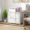 White Lateral File Cabinet 2 Drawer with Adjustable Hanging Bar for A4 Letter Legal Size