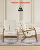 VEVOR Accent Chair, High Back Mid Century Modern Armchair with Solid Wood Frame and Non-Slip Legs