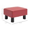 Ottoman Footrest Modern, Faux Leather, Rectangular with Foam Seat, Red - Ideal for Living Room