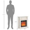 27" Freestanding Electric Fireplace with Mantel, 1400W Replaceable Fireplace Insert Heater with Timer, White