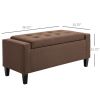 PU Storage Ottoman Bench Lift Top Tufted Rectangle Ottoman for Living Room, Entryway, or Bedroom, Brown