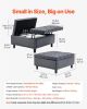 VEVOR 31 in Square Leather Ottoman with Storage, Upholstered Tufted Button Coffee Table Ottoman with Lift-Top & Flip Design