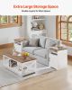 VEVOR 3 Pieces Farmhouse Coffee Table Sets, 40 in Industrial Coffee Table with 2 End Side Tables