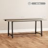 Industrial Kitchen Table for 8 People, 70.9" Long Dining Table with Large Tabletop and Steel Legs for Dining Room, Gray