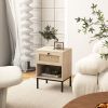 Boho Style Nightstand End Table with Drawer